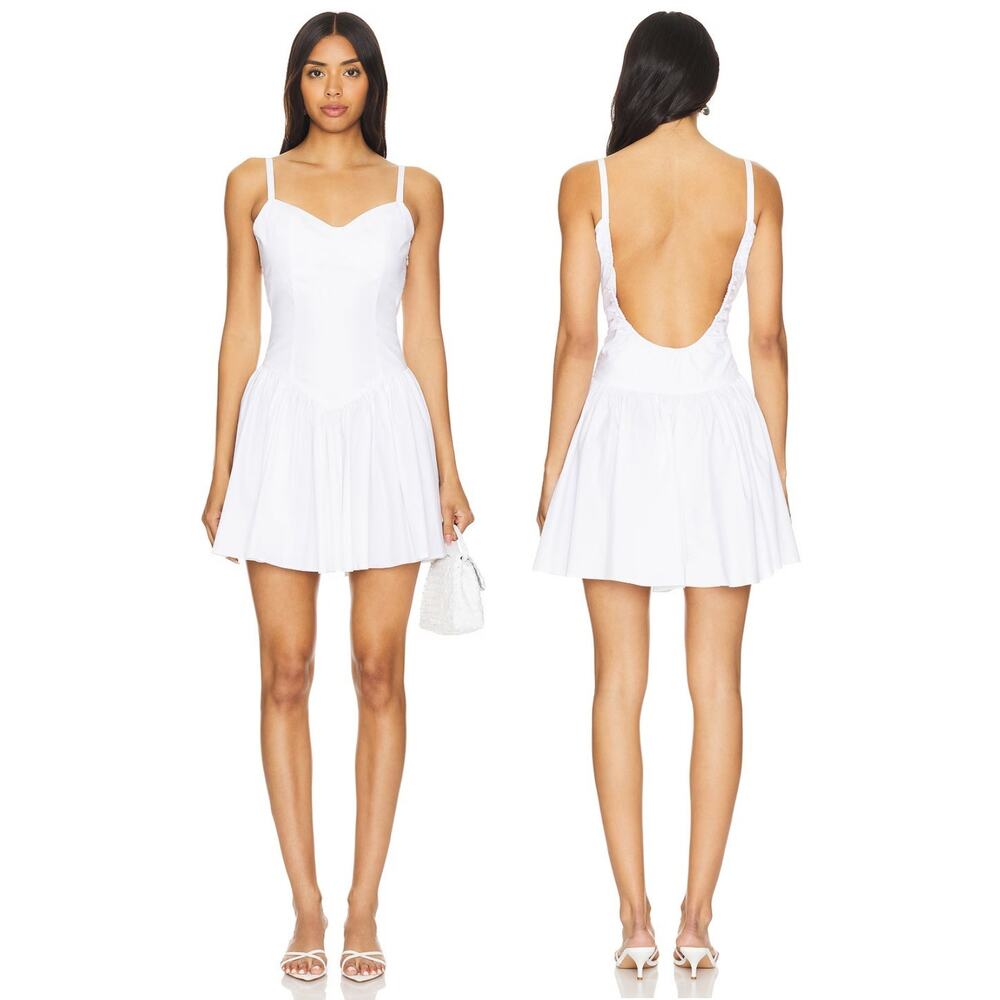Caroline Constas Orella Mini Dress Sexy Party Garden Cocktail Fairy White Size S